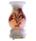 Kırmızı Karanfil Çizimli Vazo Çankırı Tuz Lambası 4 Kg