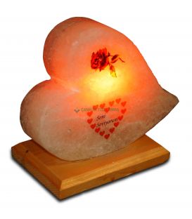 Gül ve Minik Kalpli Kalp Tuz Lambası